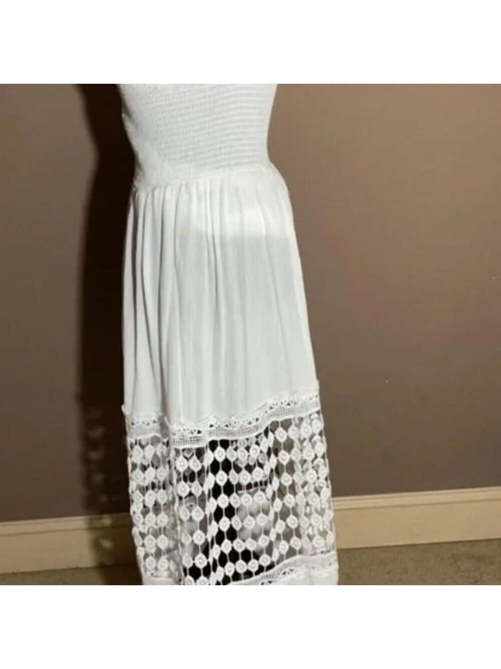 Justify Strapless White Lace Dress FREE SWEATER